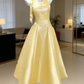 Light Color Halter Waist-Cinched Fitted Satin Elegant Evening Dress, Fairy Gown, Romantic Gown gh7380