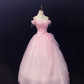 Light Pink Off Shoulder | Slim Waist | Princess Puffy Skirt | Wedding & Evening Dress gh8132