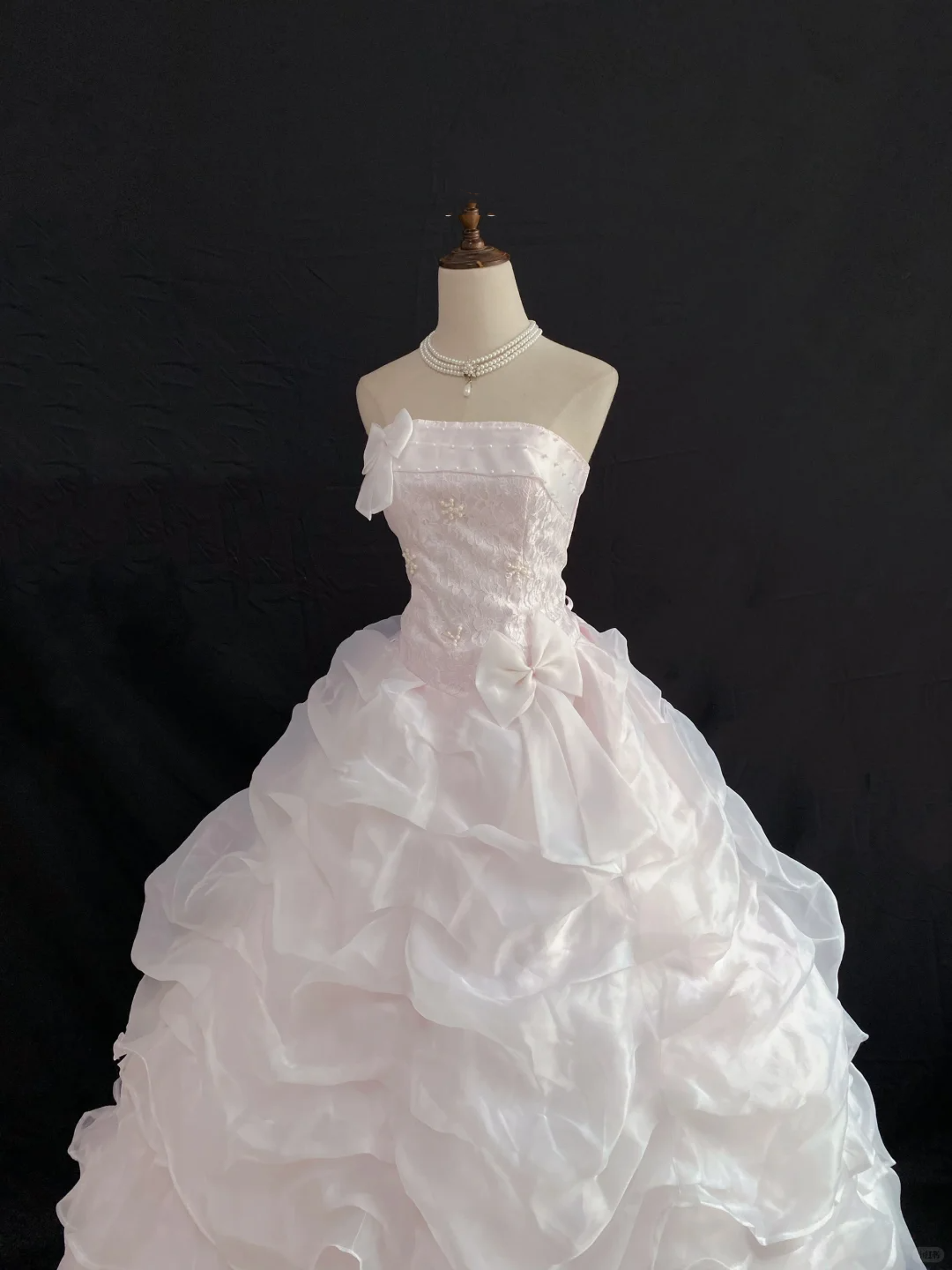 Blush Pink Strapless Long Romantic Gown, Cinched Waist, Voluminous Princess Skirt, Wedding Dress & Bridal Gown gh8217
