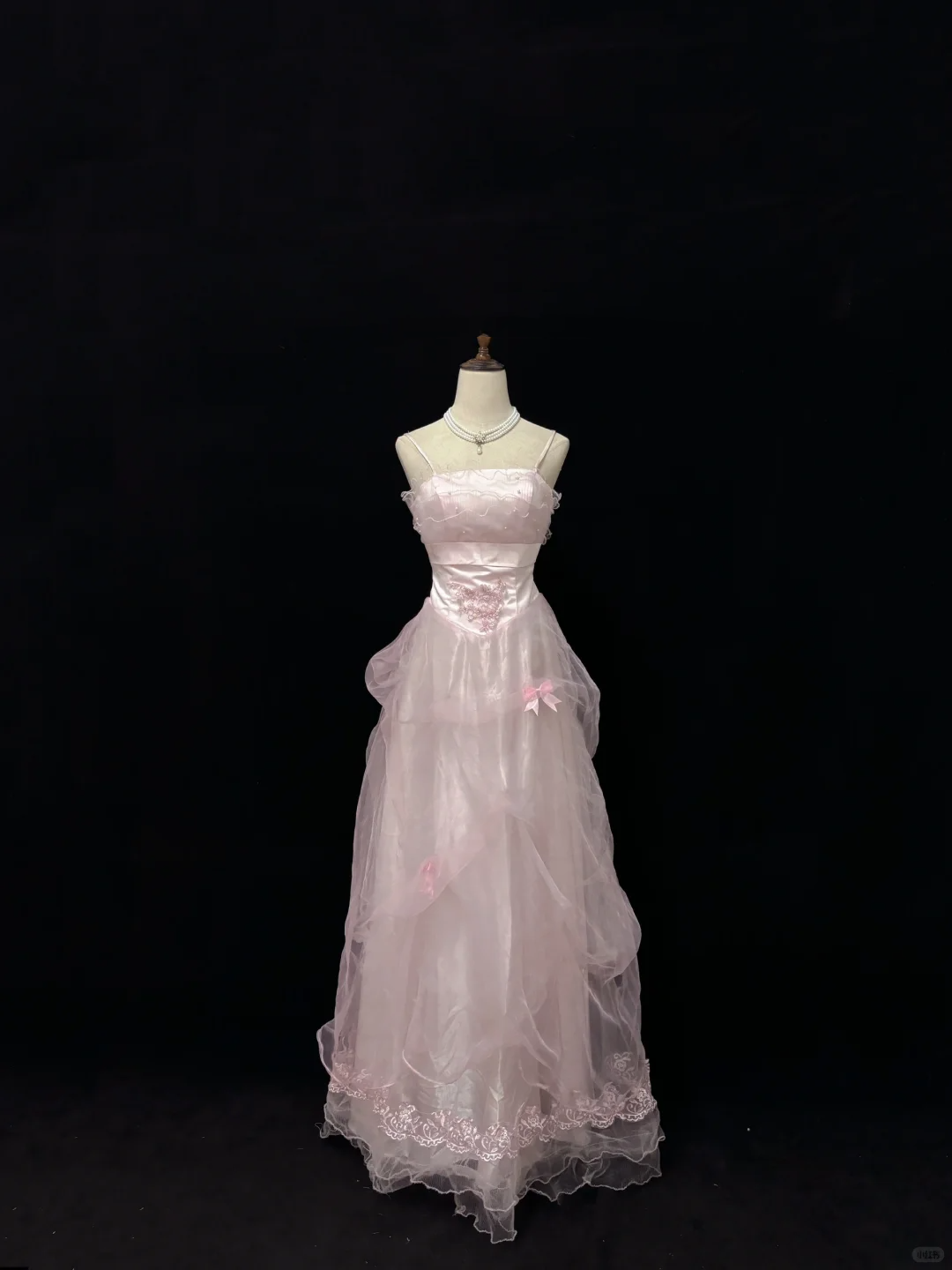 Blush Pink Spaghetti Straps, Cinched Waist, Voluminous Princess Skirt Romantic Dress, Wedding Gown gh8088