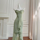 Green/Yellow Fashion Elegant Long Chiffon Ruffle Homecoming Dress Prom Dress Evening Dress Party Dress gh4184