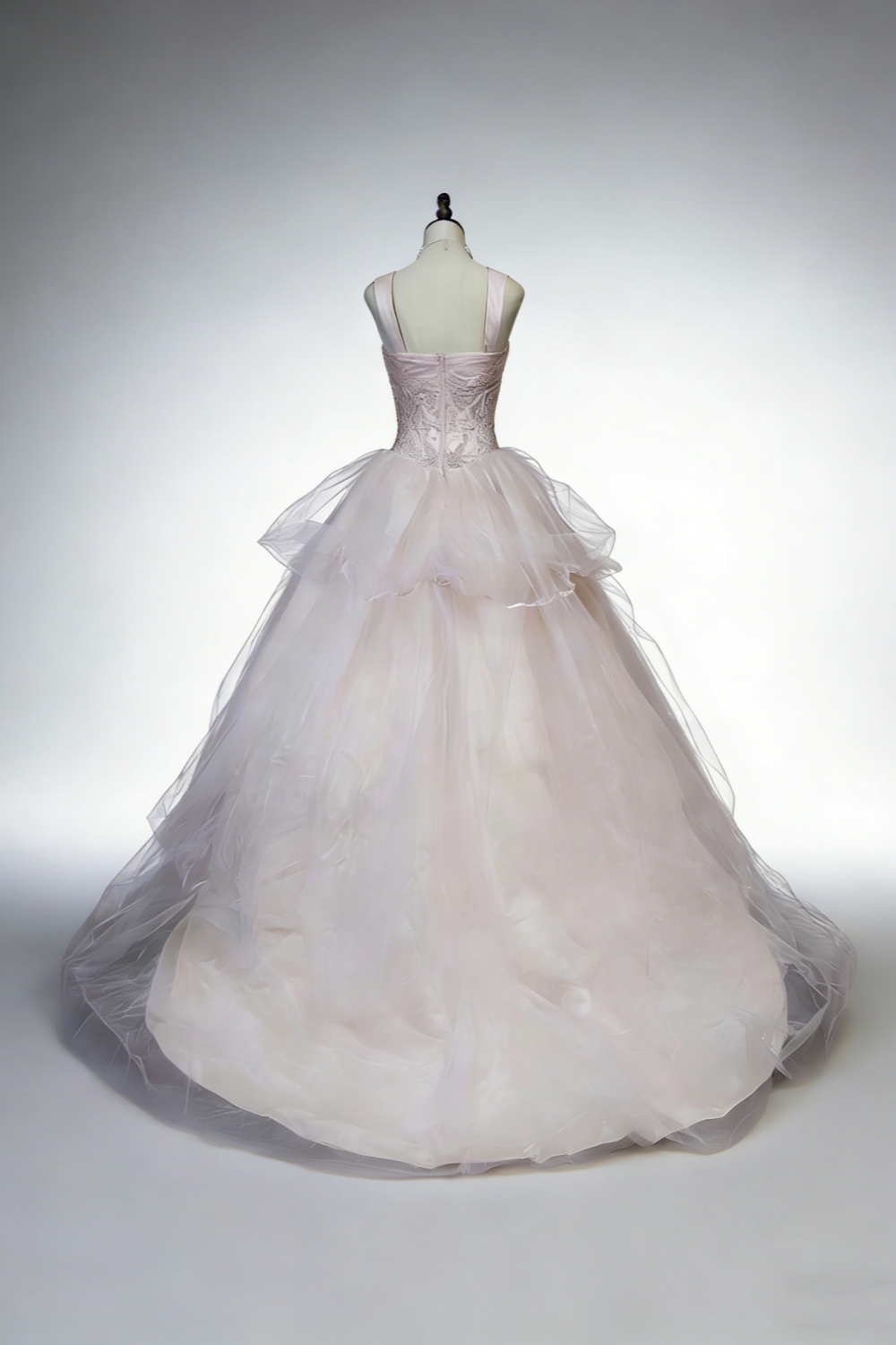 Robe de bal rose pâle style princesse - Robe bustier en dentelle et perles pour Quinceañera gh6948