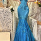 Robe de soirée longue en satin bleu à fleurs, élégante, robe de demoiselle d'honneur, gh4464