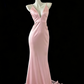 Weißes Meerjungfrau-Kleid, elegant, lang, Satin, Ballkleid, Abendkleid, Partykleid, gh4474
