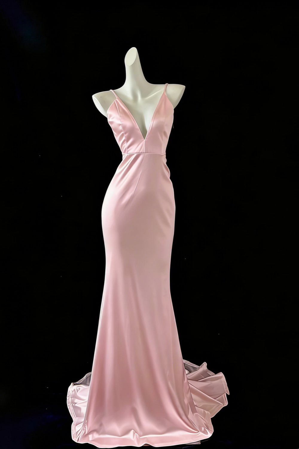 Weißes Meerjungfrau-Kleid, elegant, lang, Satin, Ballkleid, Abendkleid, Partykleid, gh4474