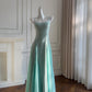 girlhomeshops- Minimalist Mint Green/Pastel Pink Spaghetti Strap Slim-Fit Long Evening Gown gh6098