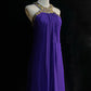 Lila Vintage-Mode Elegant Exquisite Edelstein Strass Perlen Lange Bodenlangen Tüll Ballkleid Abendkleid Partykleid Ballkleid gh3863