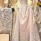 White and yellow exquisite bead decoration long satin ball dress evening dress wedding dress gh4509