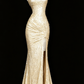 Robe de soirée bordeaux brillante à paillettes et queue de poisson gh4363