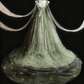 girlhomeshops-Grünes, zartes Ballkleid aus Tüll mit Blumenmuster gh6285