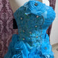 Green/Blue Beaded Princess Tulle Short Homecoming Ball Gown gh4642