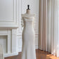 girlhomeshops--White fantasy mid-length satin prom dress gh5582