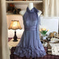 Purple suspenders cute sweet short chiffon homecoming dress prom dress evening dress party dress gh4174