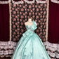 Blaues langes Satin-Ballkleid mit Strasssteinen, Abendkleid, Abschlusskleid, Zeremoniekleid für Erwachsene, gh4766