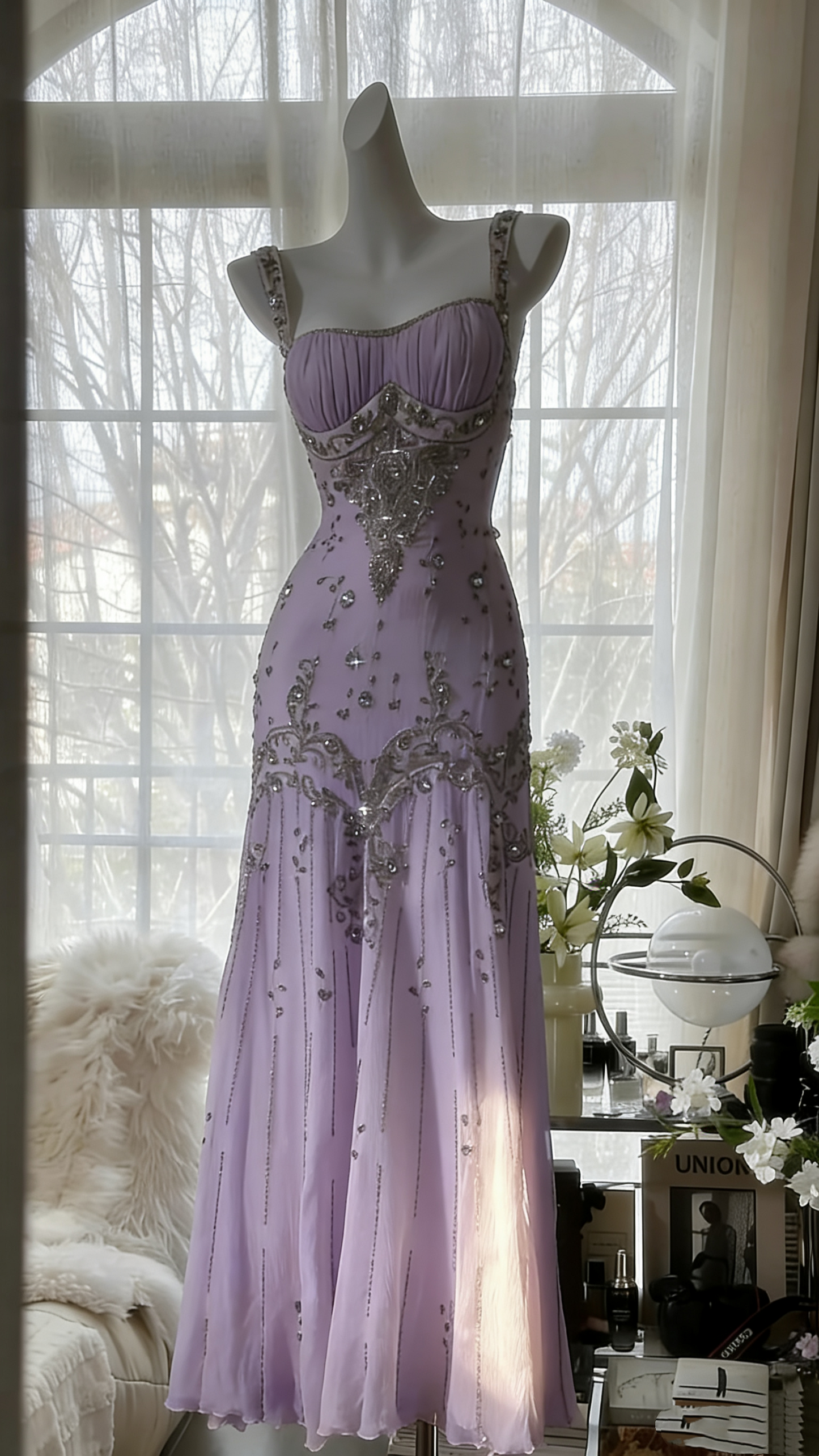 Elfenbeinfarbenes Vintage-Kleid, elegant, glänzend, exquisite Strass-Perlen, langes Chiffon-Ballkleid, Abendkleid, Geburtstagspartykleid, Abschlussballkleid, Abschlusskleid, gh3945