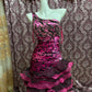 Purple Beaded Satin Short Ruffled Tulle Homecoming Dress Ball Gown gh4645