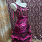 Purple Beaded Satin Short Ruffled Tulle Homecoming Dress Ball Gown gh4645