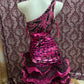 Purple Beaded Satin Short Ruffled Tulle Homecoming Dress Ball Gown gh4645