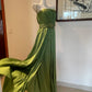 Green elegant fashion long satin Prom dresses evening dress birthday party dress gh4945