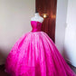 Girlhomeshops - Robe de bal longue en tulle rose à perles et ombré, longueur au sol, gh5301