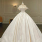 Girlhomeshops--✨White vintage exquisite beaded tube top satin lace wedding dress, court beauty, elegance and sexiness gh5441
