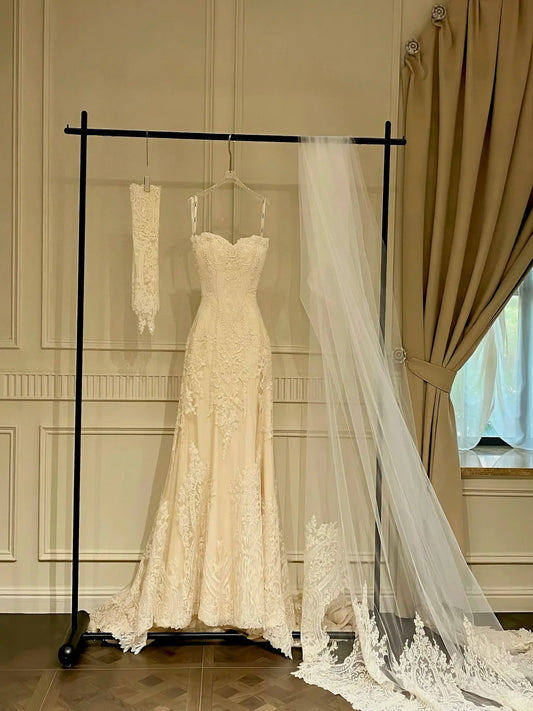 Girlhomeshops-Wunderschönes, exquisites Spitzen-Brautkleid, langes, elegantes Tüll-Brautkleid, Ballkleid, gh5438