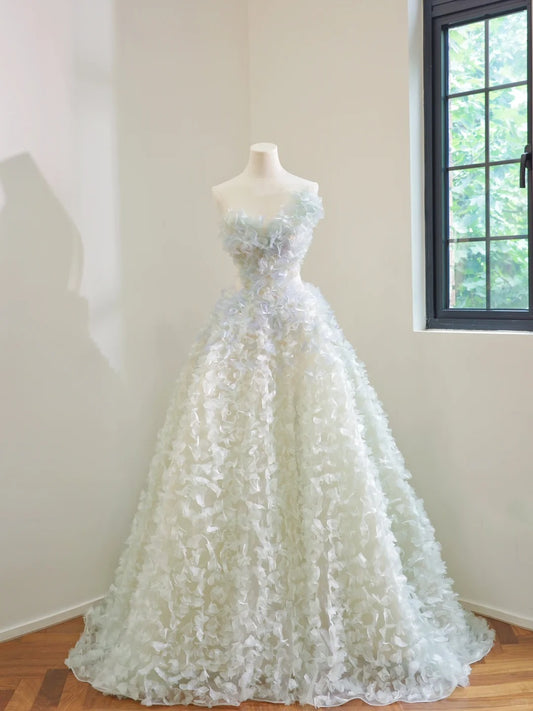 Girlhomeshops - Speziell angepasstes, feenhaftes, elegantes, langes Ballkleid aus Tüll in der Farbe Monet Garden gh5061