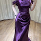 Lila Schöne Elegante Satin Lange Schlanke Bodenlangen Ballkleid Abendkleid Ballkleid gh4203