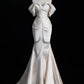 Elfenbein Elegantes Satin Langes Meerjungfrau Schlankes Bodenlanges Ballkleid Abendkleid Brautkleid gh4199