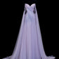 Fairy Luxury Dreamy Style Light Purple Tulle Strapless Train Gown - Starlight Theme Dinner & Ball Dress gh6562