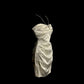 White Shiny Fashion Suspender Short Satin Homecoming Dress Birthday Party Dress gh4264