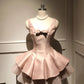 Pink Sweet Cute Elegant Short Tulle Satin Bow Decoration Homecoming Dress Evening Dress Birthday Party Dress Prom Dress Prom Dress gh4077