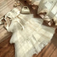 Viral Trend! Cream Satin Tie-Waist Dress Date Night Fairy Gown gh7002