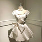 Girlhomeshops-White Beaded Short Satin Eighth Grade Dress Homecoming Dress Birthday Party Dress gh5291