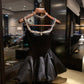Girlhomeshops-Black short satin princess homecoming dress birthday party dress eighth grade dress gh5298