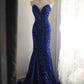 Königsblaues Fischschwanz-Abendkleid aus Samt mit Pailletten und Perlen, seitlicher Schlitz, plissiert, für Hochzeiten, Zeremonien, Geburtstagsfeiern, gh4326