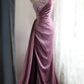 Pink bead elegant long fashion dress satin dress gh6644
