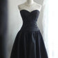 Black Vintage Cute Elegant Exquisite Sweetheart Neckline Pleated Short Princess Taffeta Homecoming Dress Prom Dress Evening Dress Party Dress gh4167