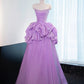 Lila Violett Prinzessin Langes Bodenlanges Satin Ballkleid Abendkleid gh4549