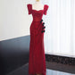 Rotes wunderschönes glänzendes langes bodenlanges Ballkleid mit Pailletten, Abendkleid, Abschlusskleid, gh4551
