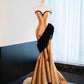 Gold Perlen Lange Bodenlange Satin Ballkleid Abendkleid Abschlusskleid gh4554