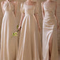 Champagner Elegante Mode Lange Satin Ballkleid Abendkleid Partykleid Brautjungfernkleider Ballkleid Hochzeit Mutter des Jahres Kleid gh3998