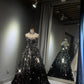 Girlhomeshops -Black silver gradient shimmering long sequined tulle ball gown evening dress gh5109