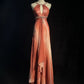 girlhomeshops - Robe de bal longue en mousseline orange élégante à dégradé de perles gh6246