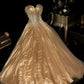 Golden, gorgeous, shiny, elegant long graduation gown, evening gown gh6813