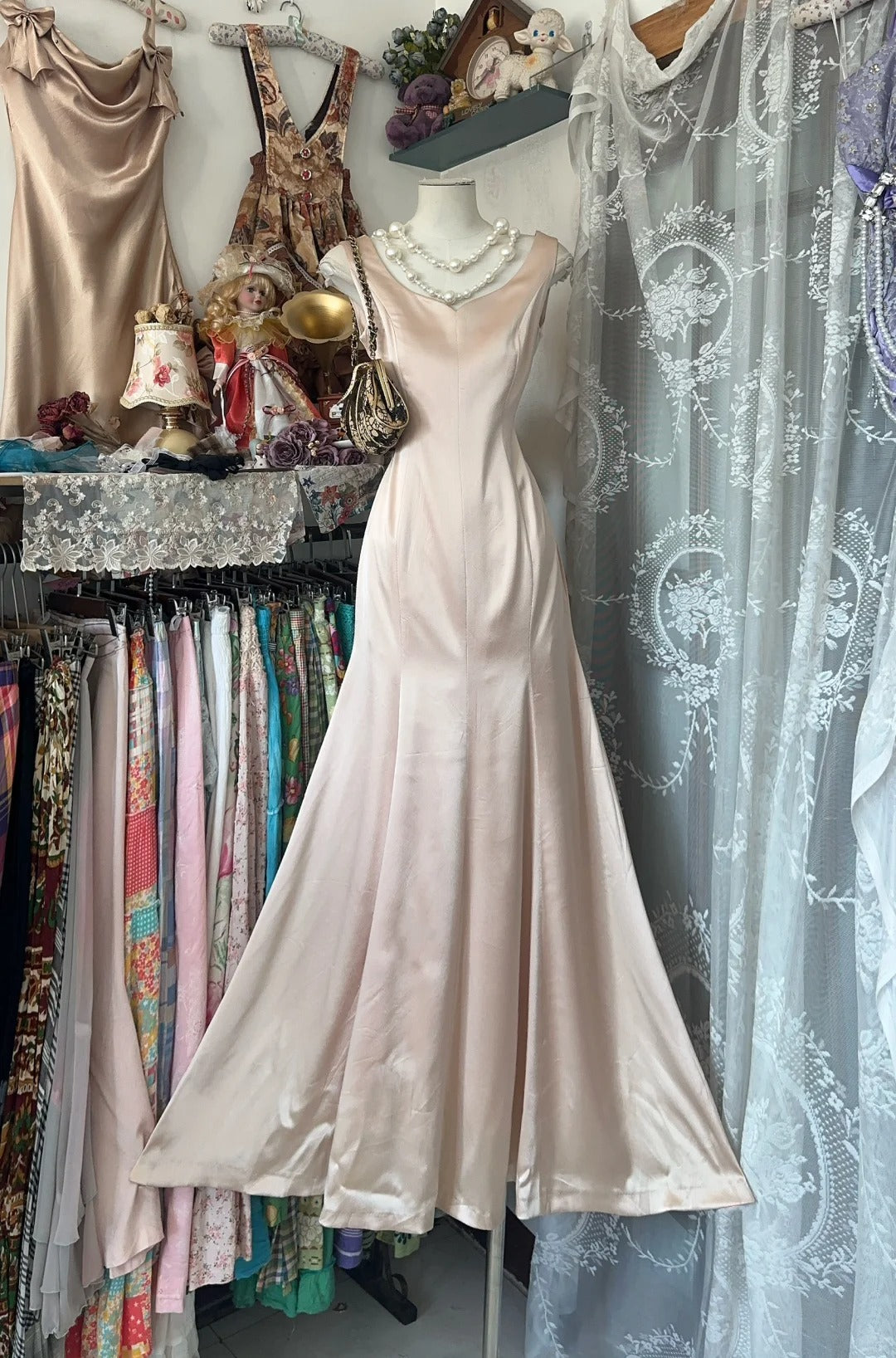 Girlhomeshops - Robe de soirée longue en satin rose clair, élégante et simple, idéale pour un anniversaire, gh5173