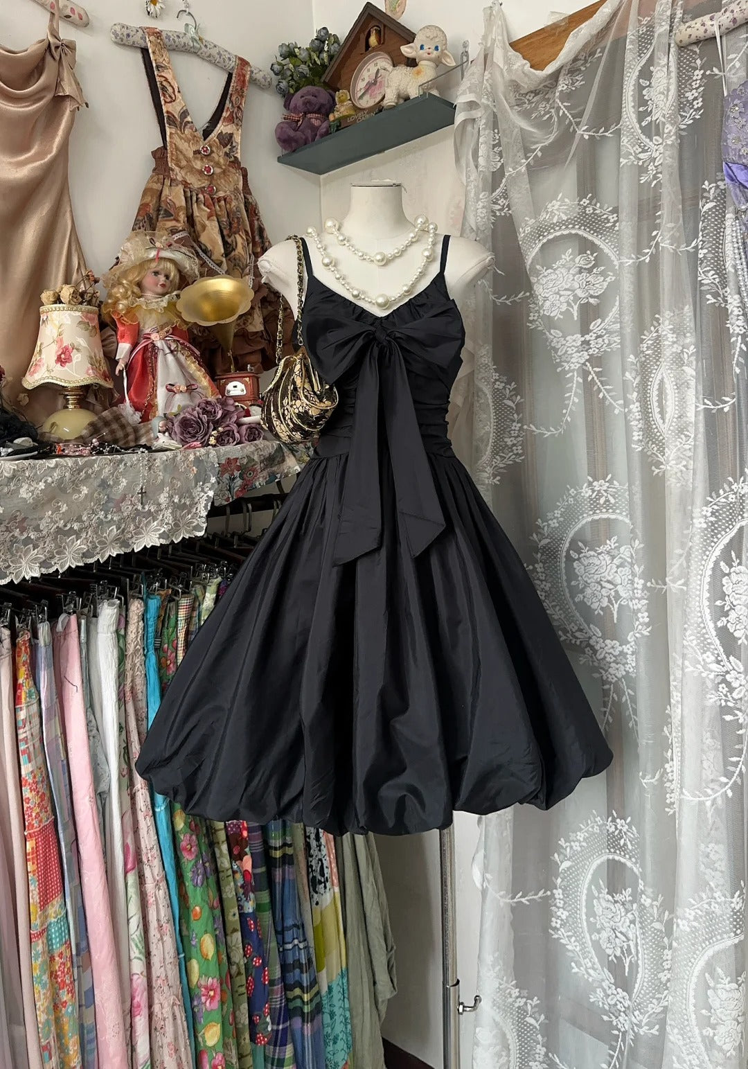 Robe de soirée courte noire, élégante et simple, style rétro, robe de bal d'anniversaire, gh4775