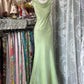 Girlhomeshops - Robe de soirée longue en satin vert, simple et élégante, gh5179