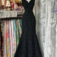 Girlhomeshops - Robe de soirée longue en satin noir à fleurs, robe de soirée d'anniversaire, gh5184