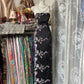 Girlhomeshops - Robe de soirée longue en satin noir à fleurs, robe de soirée d'anniversaire, gh5183
